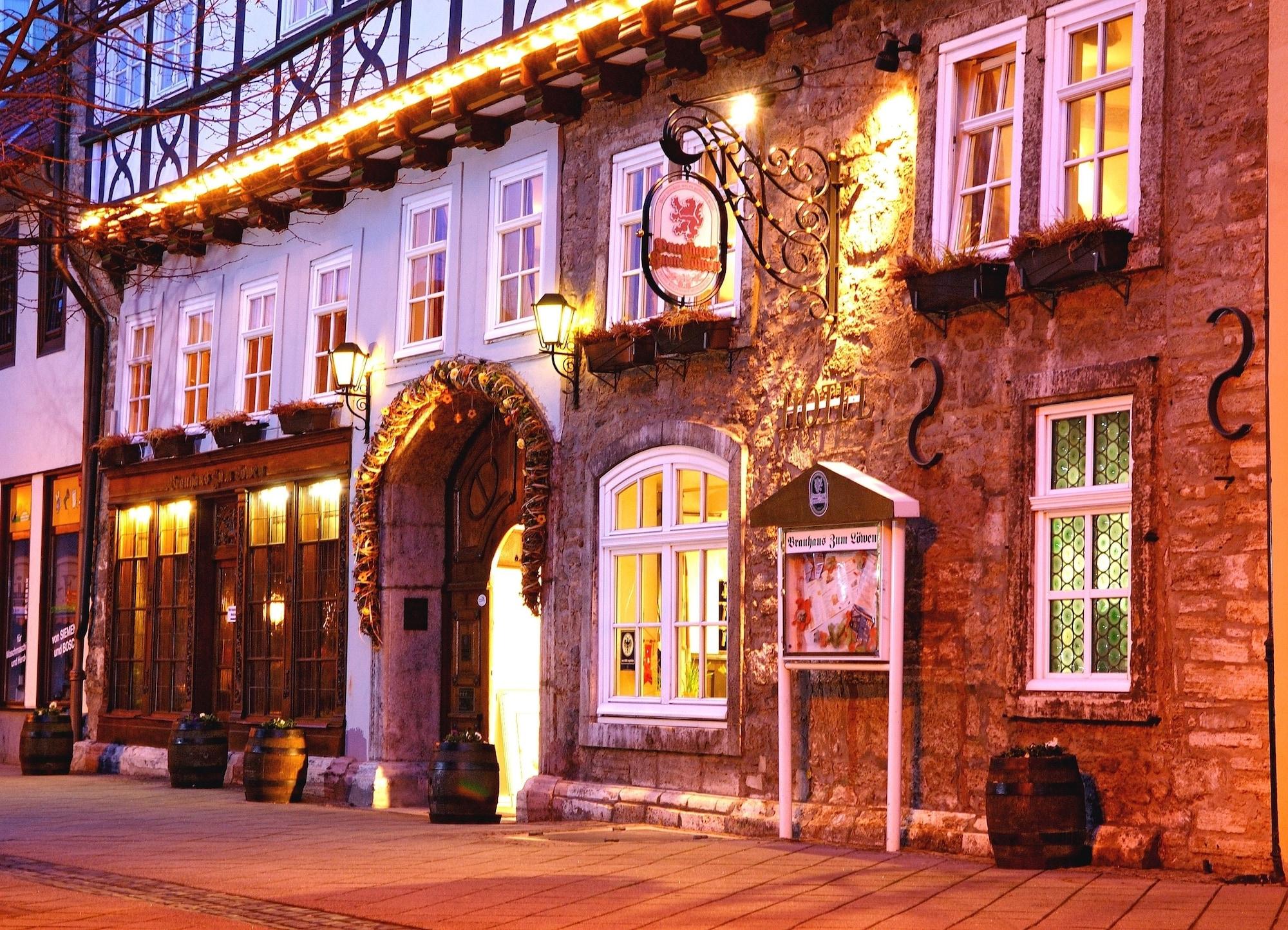 Hotel Brauhaus Zum Loewen Mühlhausen Exterior foto