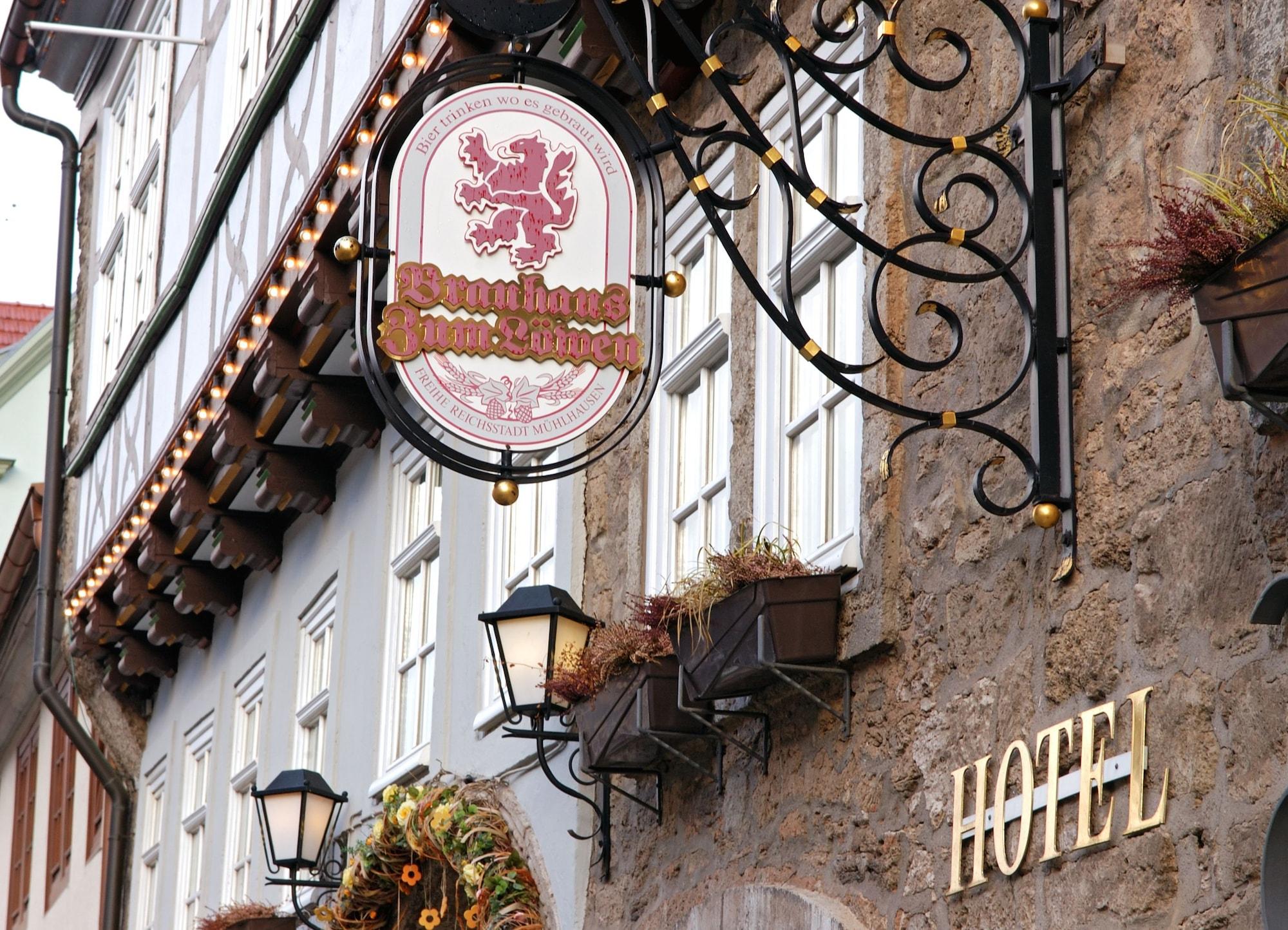 Hotel Brauhaus Zum Loewen Mühlhausen Exterior foto